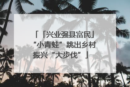 「兴业强县富民」“小青蛙”跳出乡村振兴“大步伐”