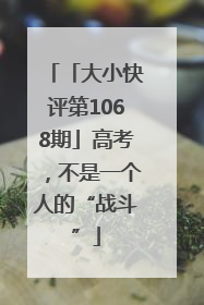 「大小快评第1068期」高考，不是一个人的“战斗”