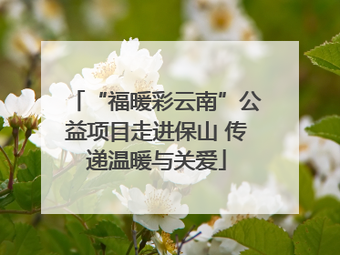 “福暖彩云南”公益项目走进保山 传递温暖与关爱