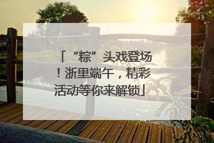 “粽”头戏登场！浙里端午，精彩活动等你来解锁
