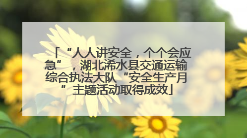 “人人讲安全，个个会应急”，湖北浠水县交通运输综合执法大队“安全生产月”主题活动取得成效