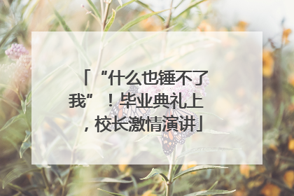 “什么也锤不了我”！毕业典礼上，校长激情演讲