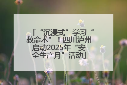 “沉浸式”学习“救命术”！四川泸州启动2025年“安全生产月”活动