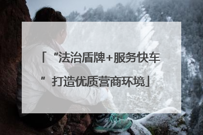 “法治盾牌+服务快车”打造优质营商环境