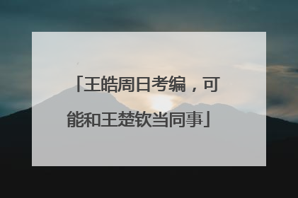 王皓周日考编，可能和王楚钦当同事