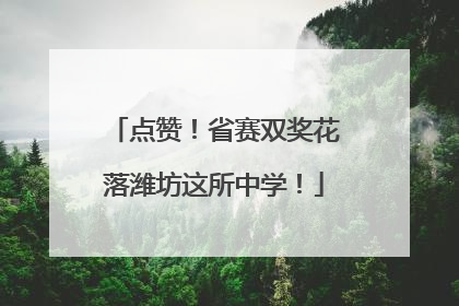 点赞！省赛双奖花落潍坊这所中学！