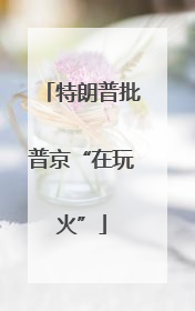 特朗普批普京“在玩火”