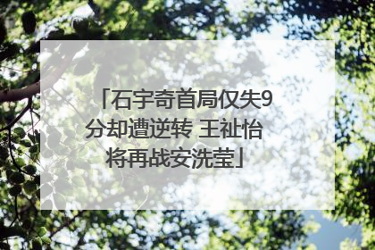 石宇奇首局仅失9分却遭逆转 王祉怡将再战安洗莹