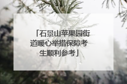 石景山苹果园街道暖心举措保障考生顺利参考