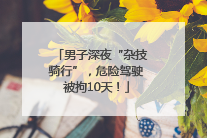男子深夜“杂技骑行”，危险驾驶被拘10天！