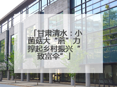 甘肃清水：小菌菇大“蘑”力撑起乡村振兴“致富伞”