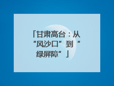 甘肃高台：从“风沙口”到“绿屏障”