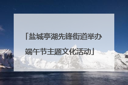 盐城亭湖先锋街道举办端午节主题文化活动