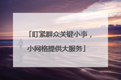 盯紧群众关键小事，小网格提供大服务