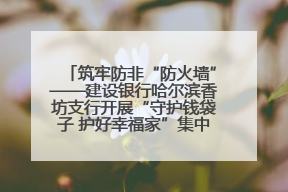 筑牢防非“防火墙”——建设银行哈尔滨香坊支行开展“守护钱袋子 护好幸福家”集中宣传日活动