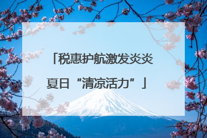 税惠护航激发炎炎夏日“清凉活力”