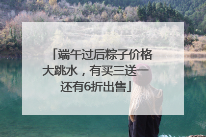 端午过后粽子价格大跳水，有买三送一还有6折出售