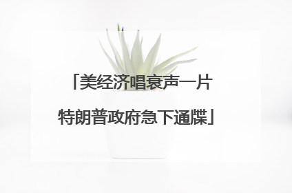 美经济唱衰声一片 特朗普政府急下通牒