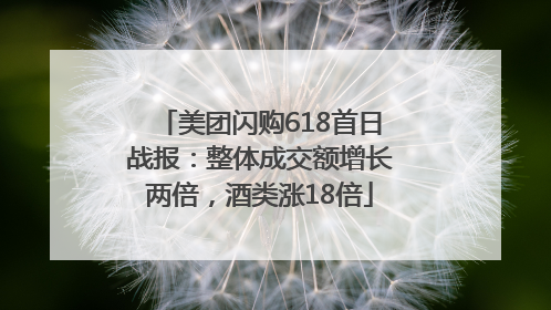 美团闪购618首日战报：整体成交额增长两倍，酒类涨18倍