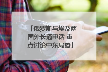 俄罗斯与埃及两国外长通电话 重点讨论中东局势