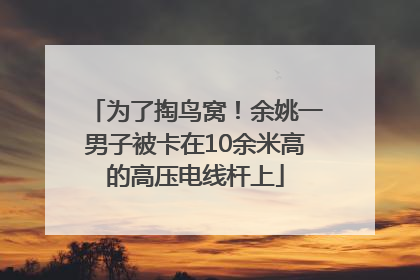 为了掏鸟窝！余姚一男子被卡在10余米高的高压电线杆上