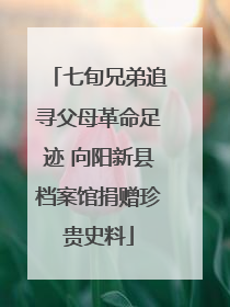 七旬兄弟追寻父母革命足迹 向阳新县档案馆捐赠珍贵史料
