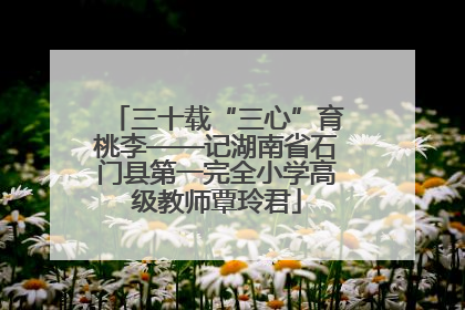 三十载“三心”育桃李——记湖南省石门县第一完全小学高级教师覃玲君