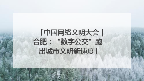 中国网络文明大会｜合肥：“数字公交”跑出城市文明新速度