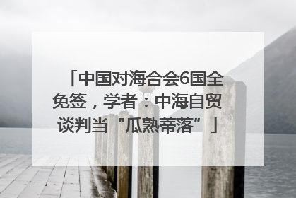 中国对海合会6国全免签，学者：中海自贸谈判当“瓜熟蒂落”