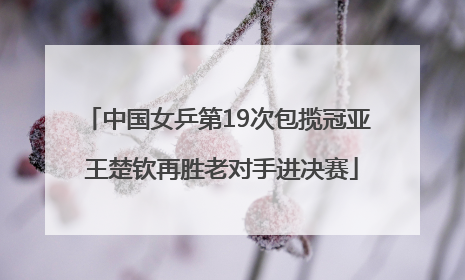 中国女乒第19次包揽冠亚 王楚钦再胜老对手进决赛