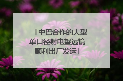 中巴合作的大型单口径射电望远镜顺利出厂发运