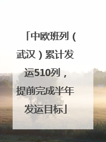 中欧班列（武汉）累计发运510列，提前完成半年发运目标