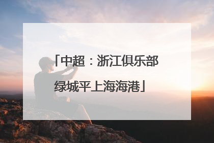 中超：浙江俱乐部绿城平上海海港