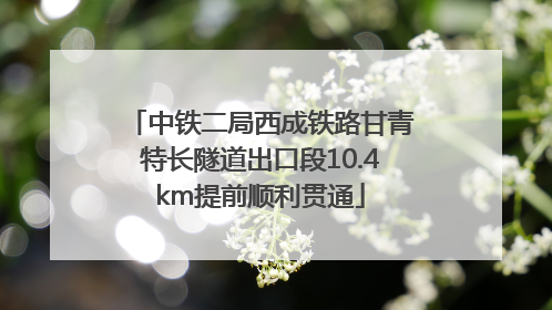 中铁二局西成铁路甘青特长隧道出口段10.4km提前顺利贯通