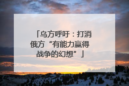 乌方呼吁：打消俄方“有能力赢得战争的幻想”