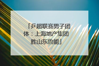 乒超联赛男子团体：上海地产集团胜山东鲁能