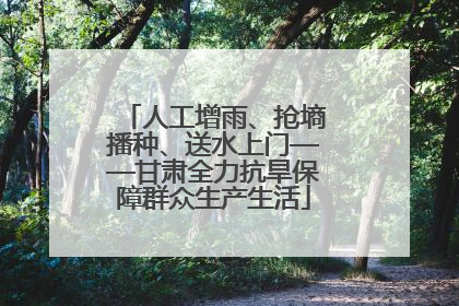 人工增雨、抢墒播种、送水上门——甘肃全力抗旱保障群众生产生活