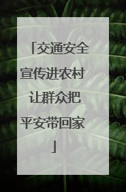 交通安全宣传进农村 让群众把平安带回家