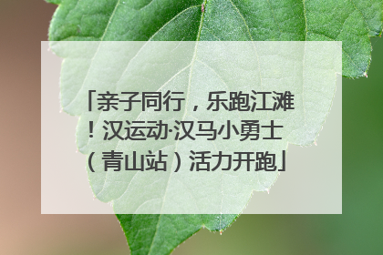 亲子同行，乐跑江滩！汉运动·汉马小勇士（青山站）活力开跑