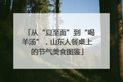 从“夏至面”到“喝羊汤”，山东人餐桌上的节气美食图鉴