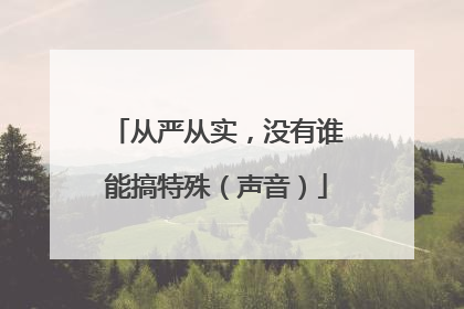 从严从实，没有谁能搞特殊（声音）