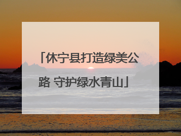 休宁县打造绿美公路 守护绿水青山