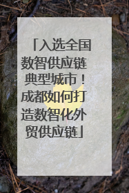 入选全国数智供应链典型城市！成都如何打造数智化外贸供应链