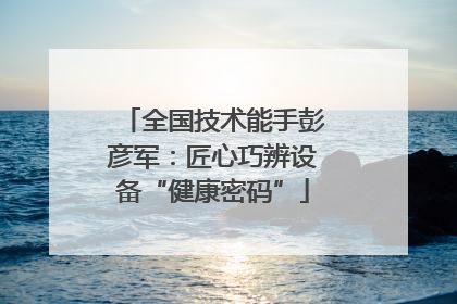 全国技术能手彭彦军：匠心巧辨设备“健康密码”