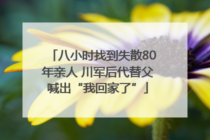 八小时找到失散80年亲人 川军后代替父喊出“我回家了”