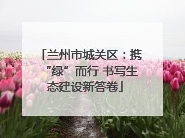 兰州市城关区：携“绿”而行 书写生态建设新答卷