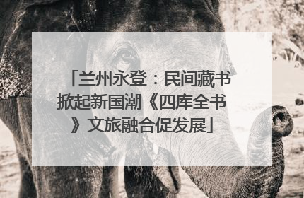 兰州永登：民间藏书掀起新国潮《四库全书》文旅融合促发展