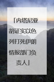 内塔尼亚胡证实以色列打死伊朗情报部门负责人
