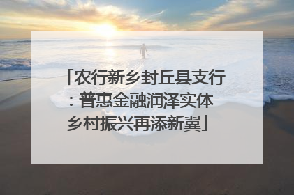 农行新乡封丘县支行：普惠金融润泽实体 乡村振兴再添新翼