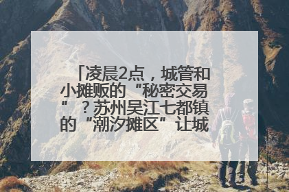 凌晨2点，城管和小摊贩的“秘密交易”？苏州吴江七都镇的“潮汐摊区”让城市管理有了人情味